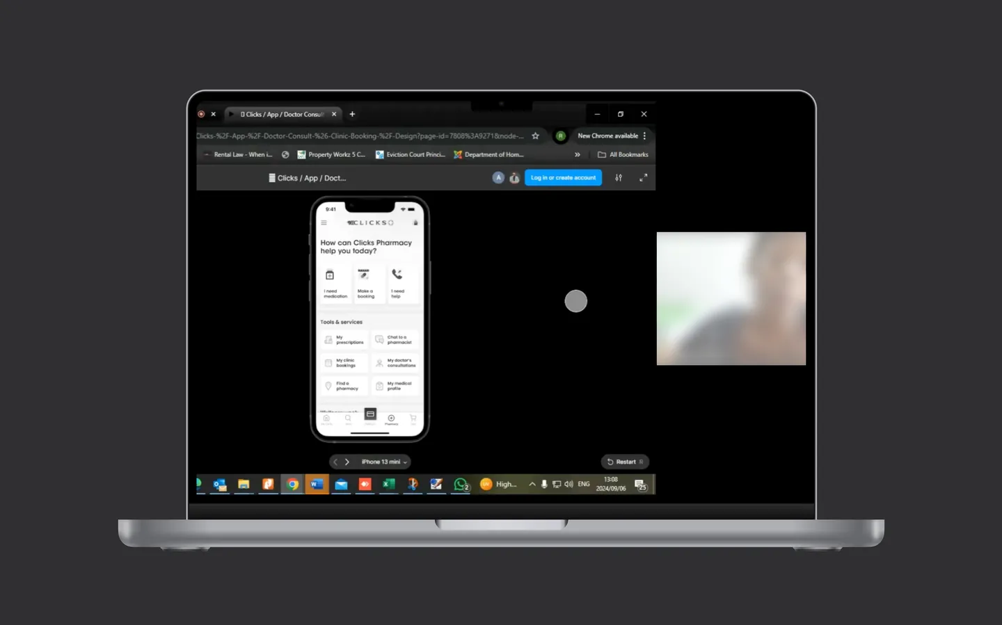 A recorded remote testing session, participant blurred