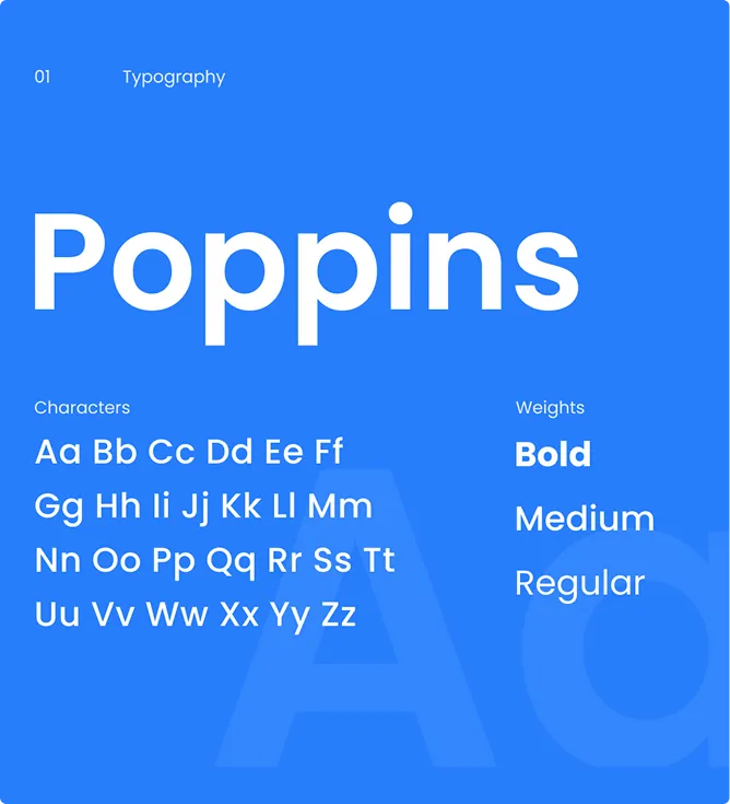 Poppins specimen: characters and the three weights